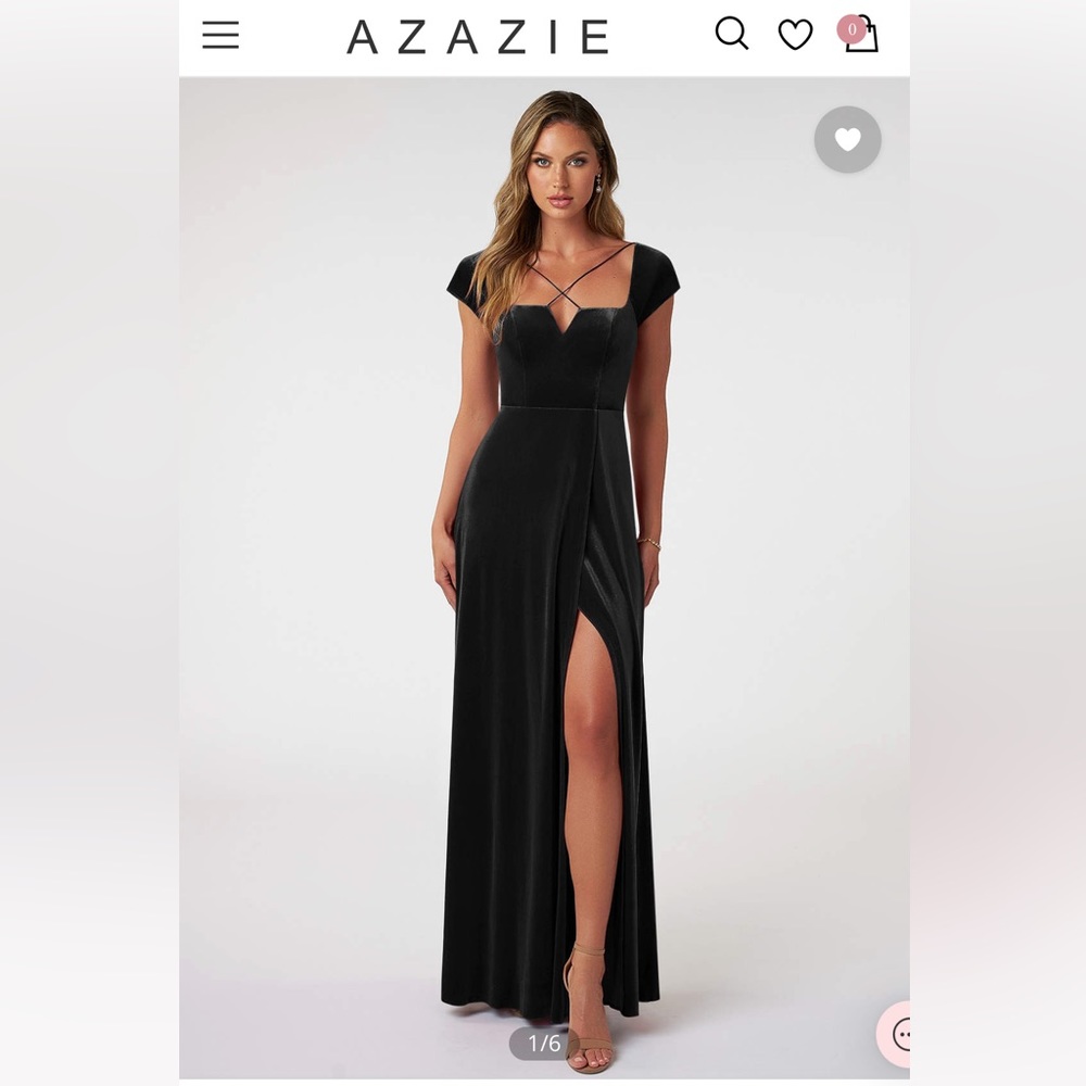 NWT Azazie Gabi Velvet Dress Maxi